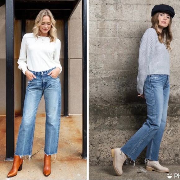 Moussy Vintage Ashleys Wide Straight jeans blue size 25 - Picture 1 of 8